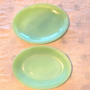 Jadeite Fire King Oval Plate Set Of 2